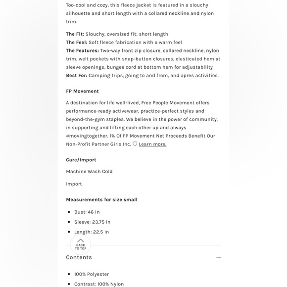 NWT Free People FP Movement Courtside Fleece Jacket in Black & Peach Bark Combo - Picture 13 of 14